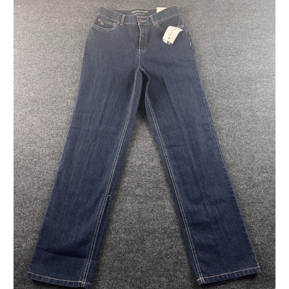 Christopher & Banks Classic Fit Straight Leg Jeans Womens 4 Dark Wash NWT
